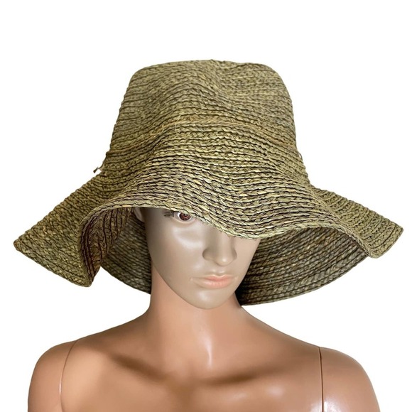 women's Straw hat large TOP Large brim packable vacation beach wear packable - Picture 1 of 8